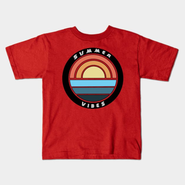 Summer Vibes Kids T-Shirt by pizzwizzler